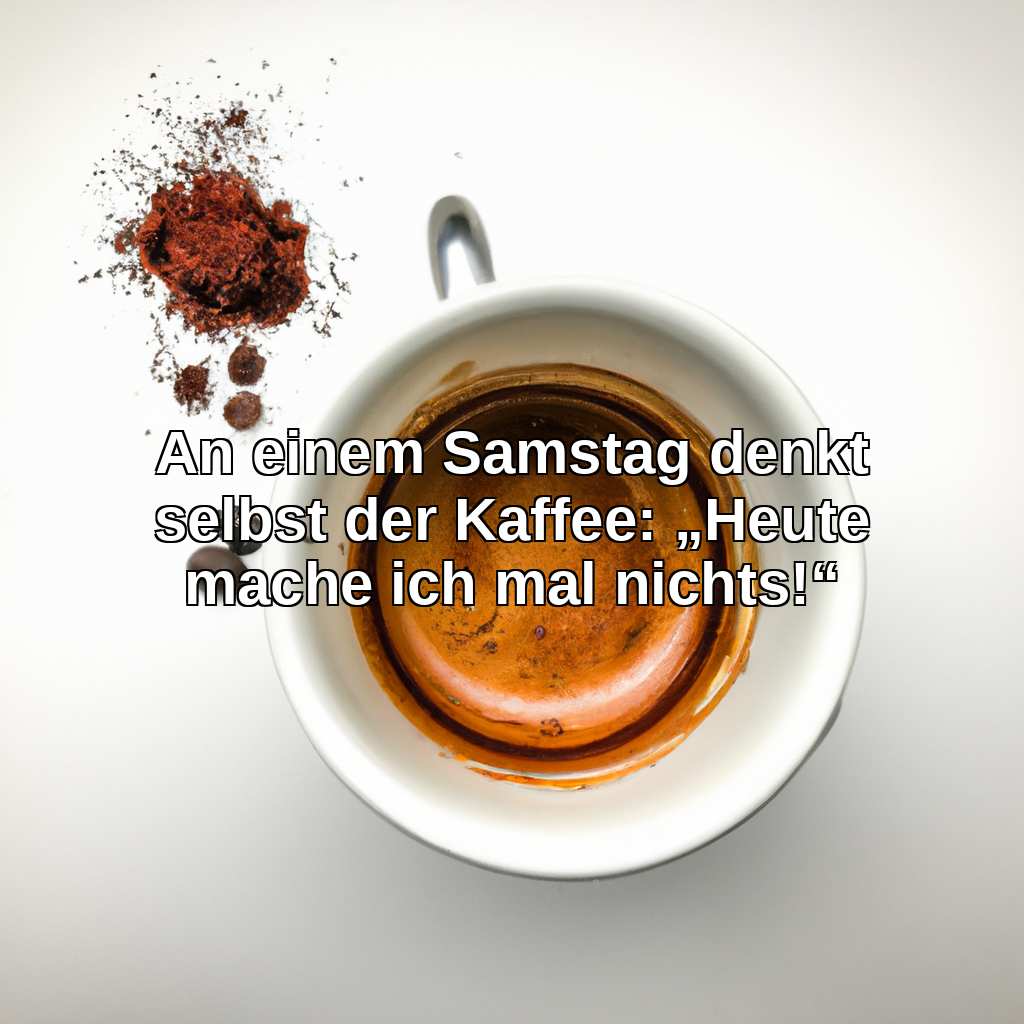 An einem Samstag denkt selbst der Kaffee: „Heute mache ich mal nichts!“